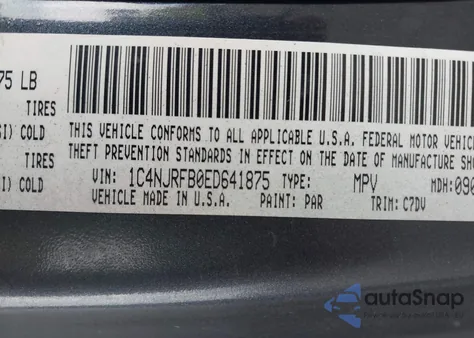 2014 Jeep Patriot Latitude from USA, damaged, VIN 1C4NJRFB0ED641875